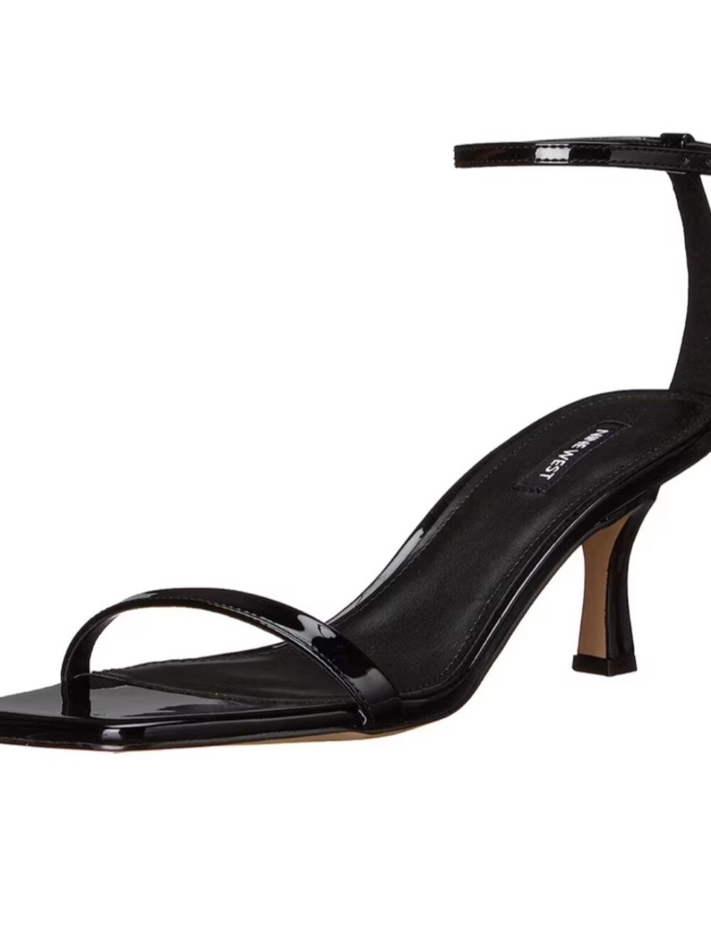 NIB Nine West Ripe3 Square Toe Kitten Heel Sandals Black 11M